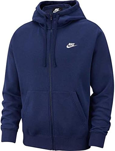Nike Men's Sportswear Club Fleece Full Zip Hoodie, Homens de capuz com zíper de lã, Midnight Navy/Midnight