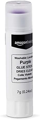 Basics Purple lavable cola de cola escolar, seca limpa, bastão de 0,24 oz, 60 pacote