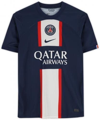 Emoldurado Neymar Paris Saint-Germain autografou a Nike 2022-23 Blue Jersey-camisas de futebol autografadas