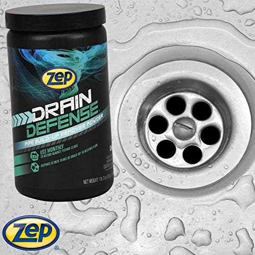 ZEP Drening Defense Enzymatic Dren Bleaner Powder 18 onças ZDC16 - Seguro para tubos e sistemas sépticos