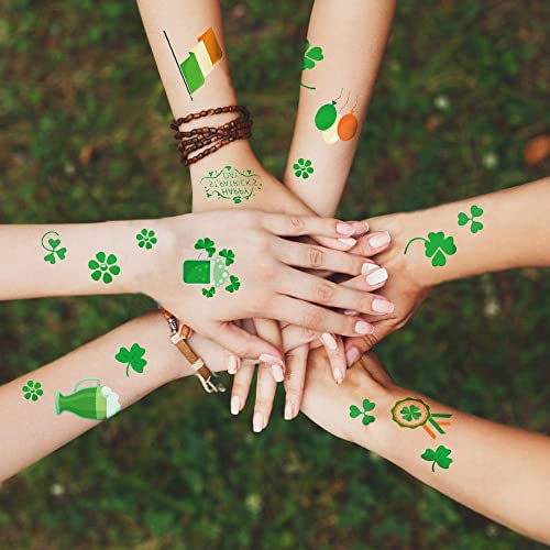 Tatuagens Irish de São Patrício Green Shamrock Tattoos Irish Shamrock para a Escola de Família da Parada Parade