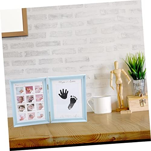 Toyvian 1 PC Growth Photo Frame Gifts Growth Record Photo Photo Frame para Infant Blue Child Paw