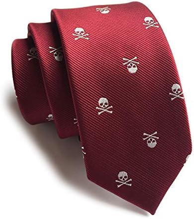 Mennny Novelty Ties Repp Skull Design Jacquard tecido casual Halloween Cocondtie