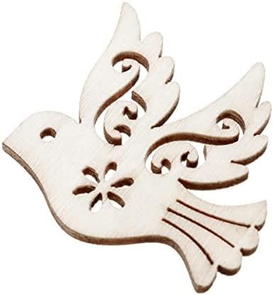 AMOSFUN 20 PCS Ornamentos fofos de madeira para enfeites de pombos de pássaros de Natal pingentes de pinças