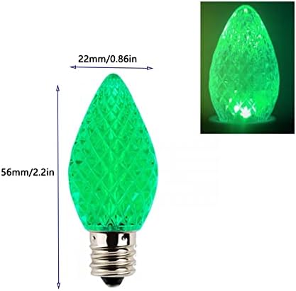 Iluminação LXCOM 1W Verde C7 Luzes de Natal LED Bulbos de substituição Bulbos impermeáveis ​​E12