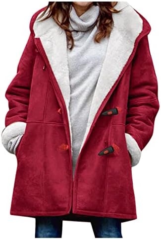 Jaqueta de grandes dimensões de SUNAEI FEMNIES A calor casacos aconchegantes e lã de lã de lã de lã forrada