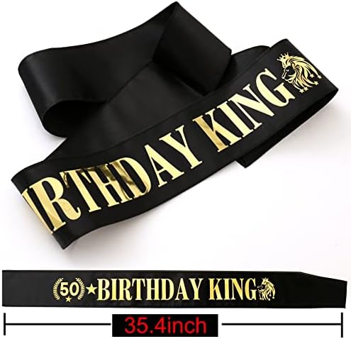 Titikadi 50º aniversário Coroa do King and Birthday King Sash, Presentes de aniversário de 50