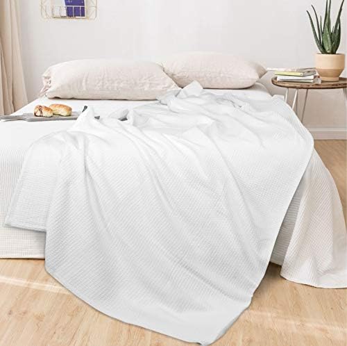 Glamburg Clanta de algodão algodão, cobertor de cama respirável tamanho queen, cobertor de waffle