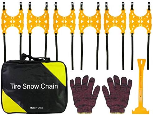 Conjunto de cadeia de neve pesado de vivides de 6 para 2 rodas com ferramenta de aplicação, luvas