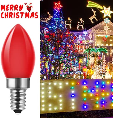 C7 Bulbos de substituição de Natal, lâmpadas de cerâmica multicolorida de 25 embalagem para luzes