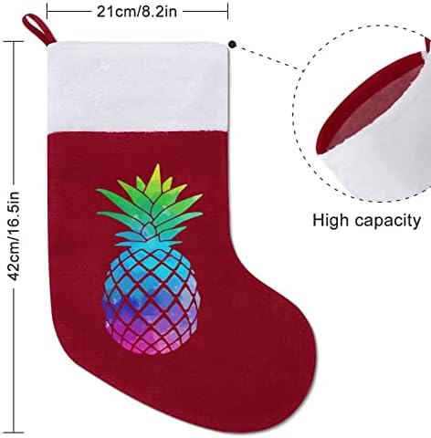 Aquarela Pineapple Christmas Holding Meking Socks para Decoração de casa de férias de lareira