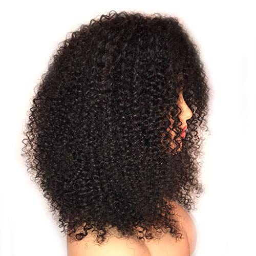 Afro Kinky Curly Lace Front Human Human Wigs com franja Brasileiro Brasil Lace Full Human Hel Wig Curly For