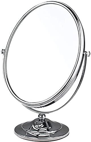 Espelho montado na parede YGCBL, espelhos de maquiagem Compacto de viagens, 360 ° Glista oval de metal