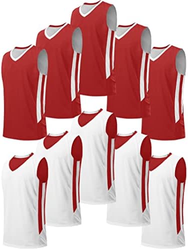 10 Pack Youth Boys Reversível Mesh Performance Desempenho Athletic Basketball Jerseys em branco uniformes