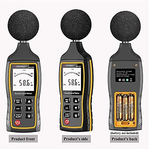 SDFGH Digital Sound Level Medidor Volume de ruído Medição Decibel Monitoring Tester 30-130dB Alarme de armazenamento