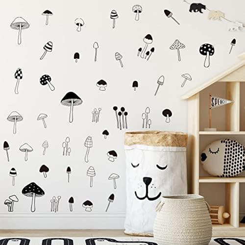 Decalques de parede de cogumelos adesivos de parede de cogumelo fofos Decalques de parede modernos