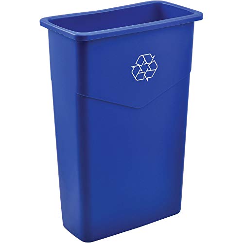 Recipiente de reciclagem fino de 23 galões de 23 galões, azul