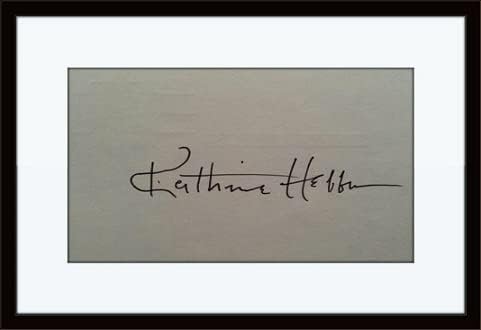 Autógrafo emoldurado de Katharine Hepburn com certificado de autenticidade