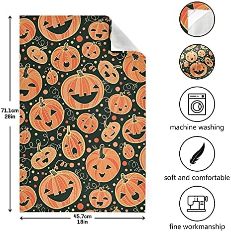 Feliz Halloween Funny Pumpkin Tootas de pano preto truque ou tratamento de outono da cozinha toalha