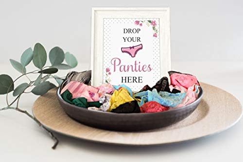 Inkdotpot Branco Drop Your calcinha Bachelorette Party Panty Game Floral Bridal Shower Game 1 Sign+ 30 Tamanho