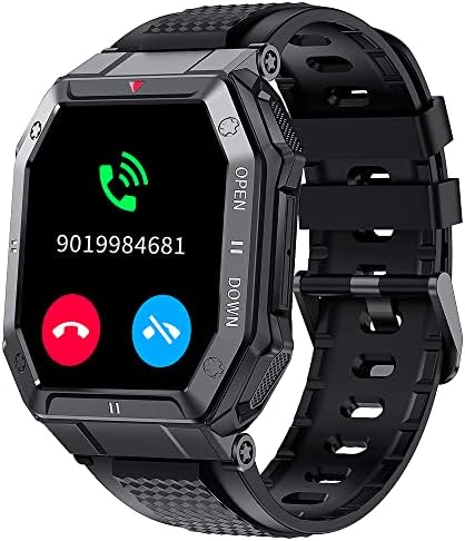 Relógios inteligentes Men Bluetooth Chamada Resposta, IP67 Relógio esportivo ao ar livre IP67