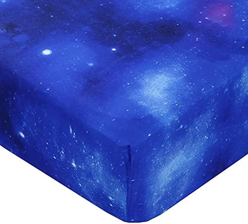 SDIII 4PCS Blue Galaxy Bed Sheets Twin, cama em uma bolsa de dois lençóis, lençóis espaciais para meninas, meninos,