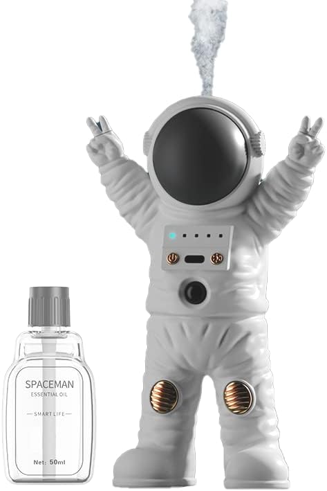 Jofarstep astronauta recarregável difusor de óleo essencial, mini -idificador com 4 LED de alteração de cores,