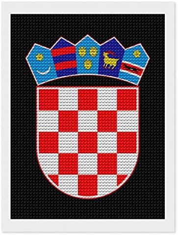 Brasão de braços da Croácia kits de pintura de diamante personalizados Imagine a imagem de arte por números para