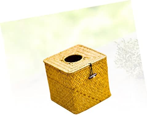 Caixa de cabilock Capa vintage de malha de malha de bambu simples organizador de cores do banheiro da cozinha