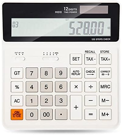 Calculadora de CuJux Verificação Correta 120 Passos Branco Branco 12 Digit Dual Power Business Office