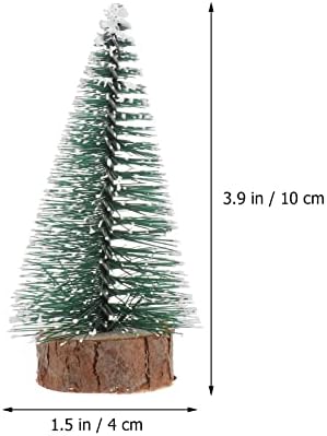 Doitool 12pcs Mini sisal neve geada árvores de natal garrafa de Natal árvores com base de madeira,