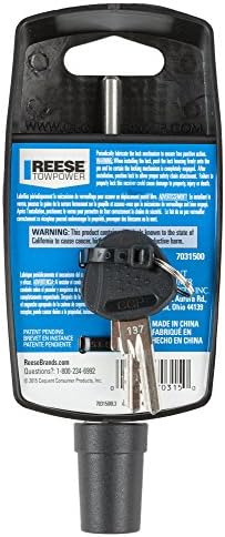 Reese TowPower 7031500 Acesso fácil Bloqueio de acoplador ajustável preto e prata, pino de 3/16 polegadas
