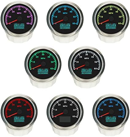 ELING 3/8 Kit de medidores de velocímetro de GPS universal 0-60 mph para ATV de barco de caminhão de carro automático