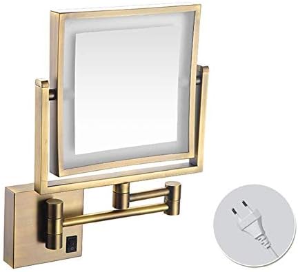 Lianxiao - espelho de barbear de lupa de parede dupla de 8 polegadas, espelho de maquiagem de montagem