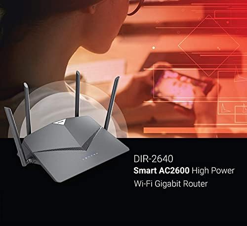 D-Link WiFi Router AC2600 EasyMesh Smart Internet Network Compatível com Alexa & Google Assistant, MU-MIMO Dual