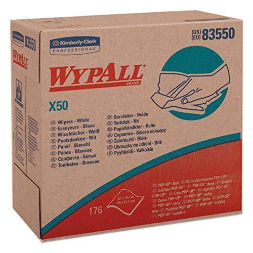 B0040Z9OUI - 83550 - Wypall X50 Wipers, 9 1/10 x 12 1/2, Branca, caixa pop -up de 176/Wipes