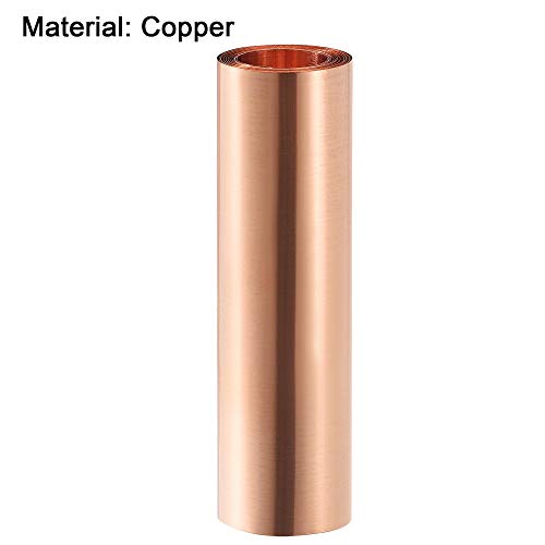 rolo de folha de cobre UXCELL, placa de folha de metal 1000 mm x 100 mm x 0,01 mm 2pcs