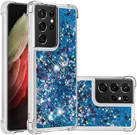 Capa de capa de telefone com estojo de glitter compatível com a capa Samsung Galaxy S21 Ultra 5G compatível