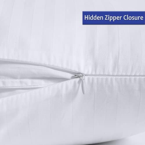 Protetores de travesseiros de algodão com tamanho padrão com zíper, travesseiros brancos para