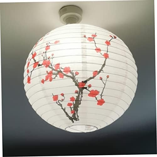 Lanternas de papel, lanterna de papel de ameixa Lanterna Decorativa Lumbo chinês Luz de 35cm Lantern redonda