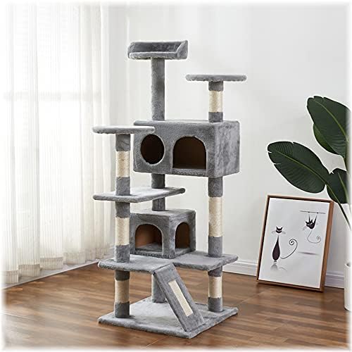 Torre de gato, 52,76 polegadas de gato com sisal scratching tábio, árvore de gatos de vários níveis com plataforma