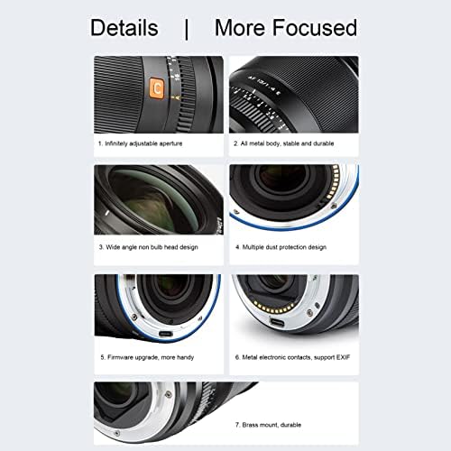 Lente da câmera para montagem z, 13mm F1.4 Ultra angular Auto Focus Lens de câmera sem espelho para Z50 Z30