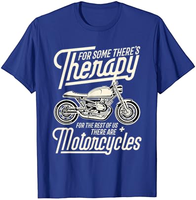 Terapia engraçada de motocicleta - T -shirt de manga curta de motociclista vintage