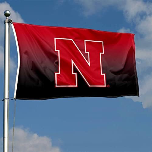 Nebraska Cornhuskers Bandeira de gradiente de dois tons