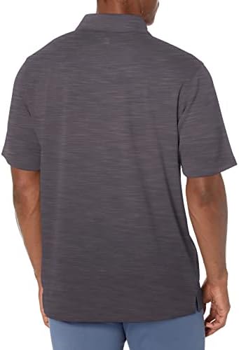 Camisa de pólo de golfe de praia de seixos masculinos com manga curta e design de textura de verificação espacada
