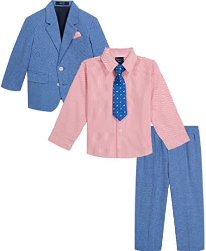 Terno de 4 peças de Nautica Baby Boys com camisa, jaqueta, calça e gravata