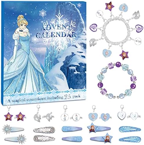 Calendário do Advento para Girls Christmas de Natal 24 dias Frozen Countdown Calendário com pulseira