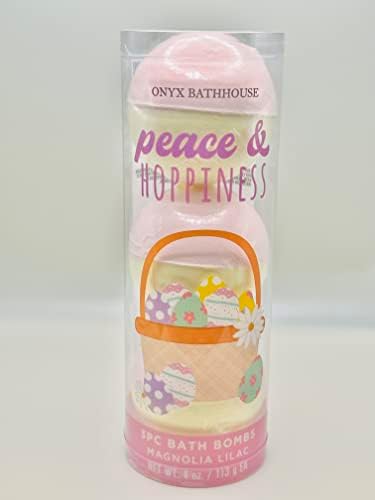 Onyx Bathhouse Peace & Hoppiness, conjunto de bombas de banho de 3 peças, 4 onças!
