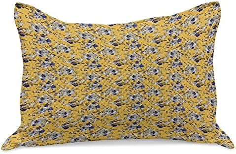 Ambesonne Vintage Botânica malha da colcha de travesseiros, padrão de buquê de buquê floral botânico