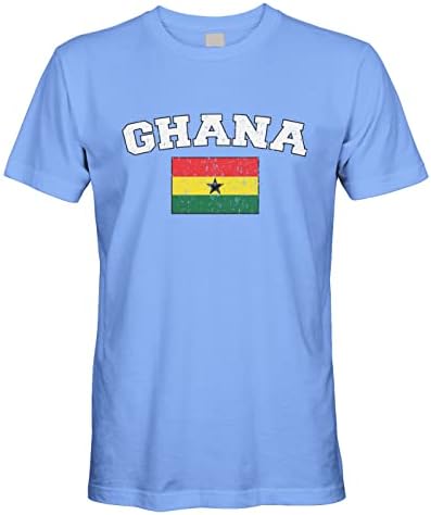 T-shirt de bandeira Gana-Gana desbotada dos homens Cybertela
